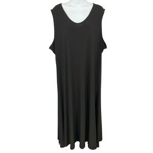 Attitudes by Renée Womens 3XP Black Sleeveless Maxi Dress‎ Liquid Knit Casual